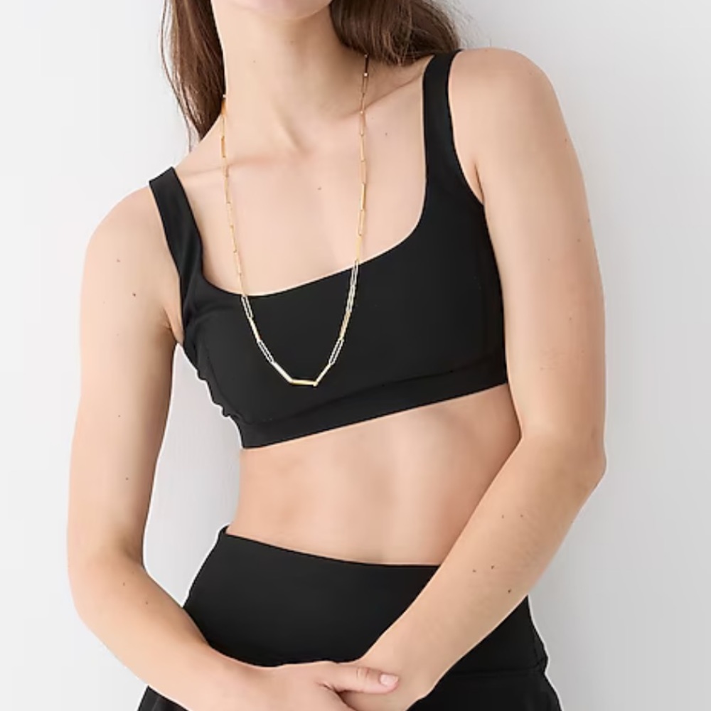 NWT J.Crew Black Cloudstretch Sports Bra Medium BK322